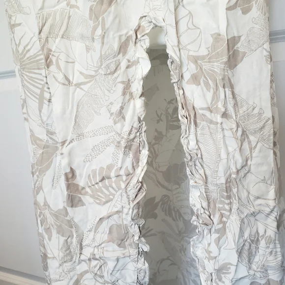 NWT Surf Gypsy Tan White Tropical Floral Strapless Slit Maxi Dress Swim Cover S - Picture 6 of 11